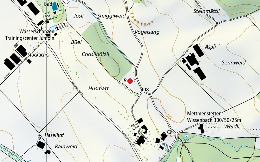 Carte indiquant l’emplacement de Springplatz Bolet (Terrain de sport)