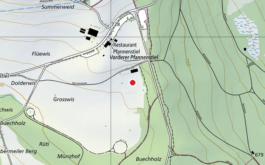 Carte indiquant l’emplacement de Springplatz Rasen (Terrain de sport)