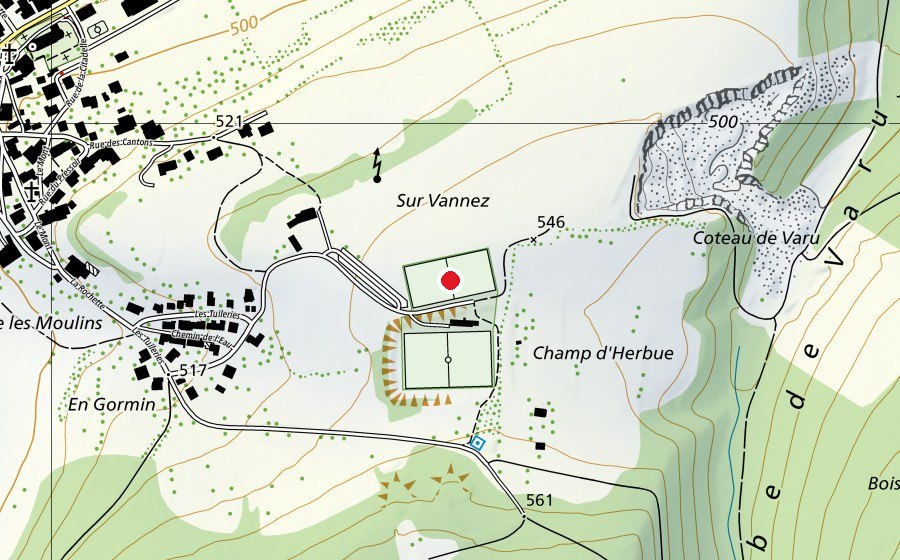 Karte mit dem Standort von Stade de l'Etang 2 (Sportplatz)