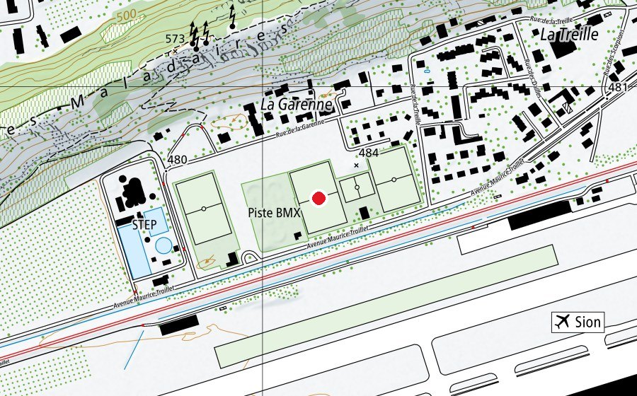 Karte mit dem Standort von Stade de la Garenne (Sportplatz)