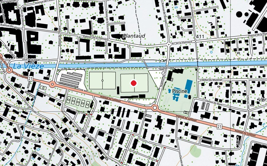 Karte mit dem Standort von Stade Philippe Pottier (Sportplatz)