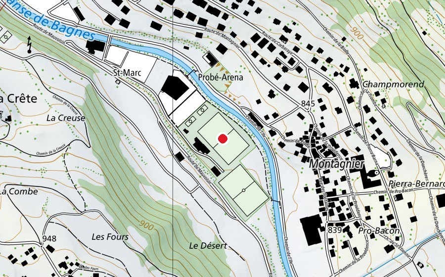 Map showing the location of Stade Saint-Marc (Sports field)