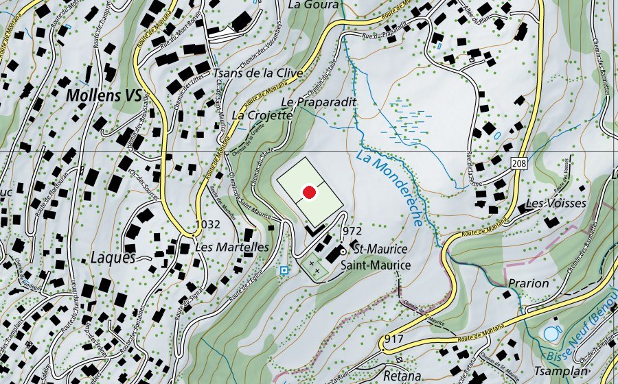 Carte indiquant l’emplacement de Stade Saint-Maurice-de-Laques (Terrain de sport)