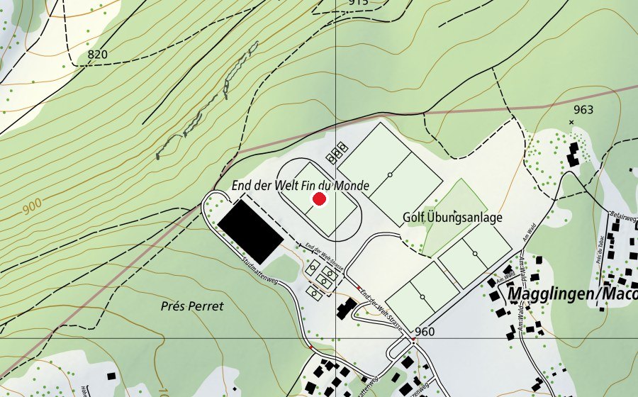 Karte mit dem Standort von Stadion End der Welt (Sportplatz)