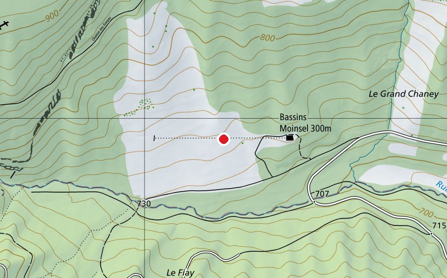 Carte indiquant l’emplacement de Stand de Tir de Bassins (Terrain de sport)