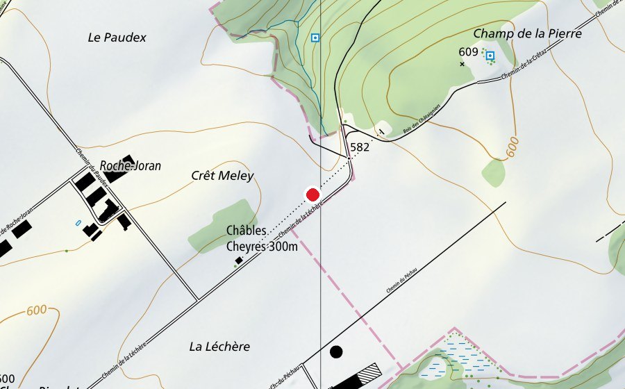 Carte indiquant l’emplacement de Stand de tir de Châbles (Terrain de sport)