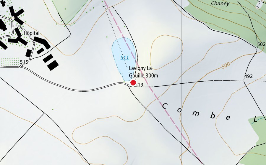 Carte indiquant l’emplacement de Stand de tir de Lavigny (Terrain de sport)