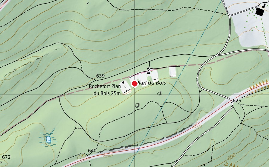 Mappa con la posizione di Stand de tir de Plan du Bois (Campo sportivo)