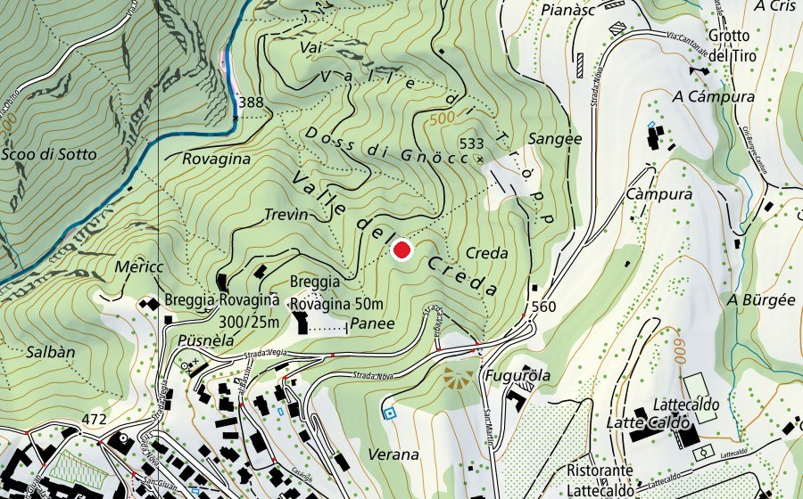 Map showing the location of Stand di Tiro della Rovaggina (Sports field)