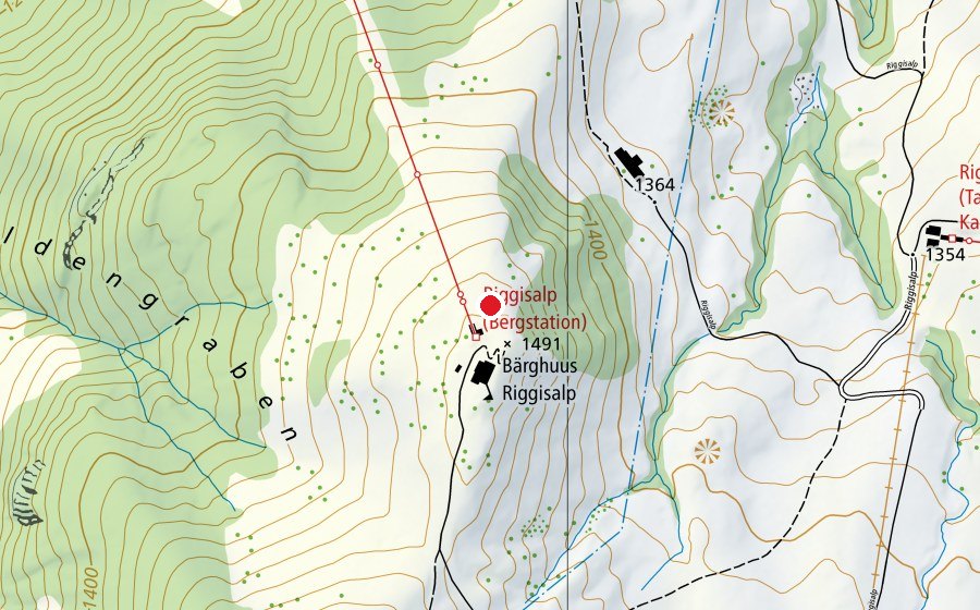 Mappa con la posizione di Startplatz Riggisalp (Campo sportivo)