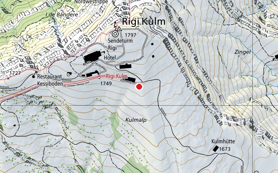 Carte indiquant l’emplacement de Startplatz Rigi Kulm SW (Terrain de sport)