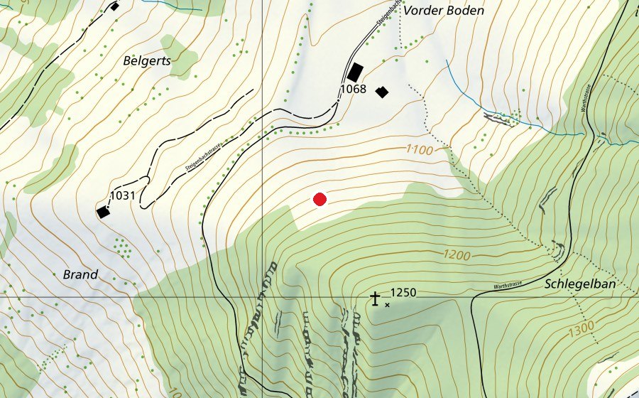 Carte indiquant l’emplacement de Startplatz Rufiberg (Terrain de sport)