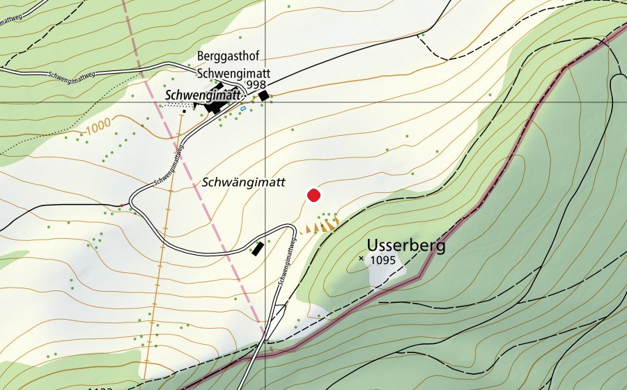 Mappa con la posizione di Startplatz Schwaengimatt (Campo sportivo)
