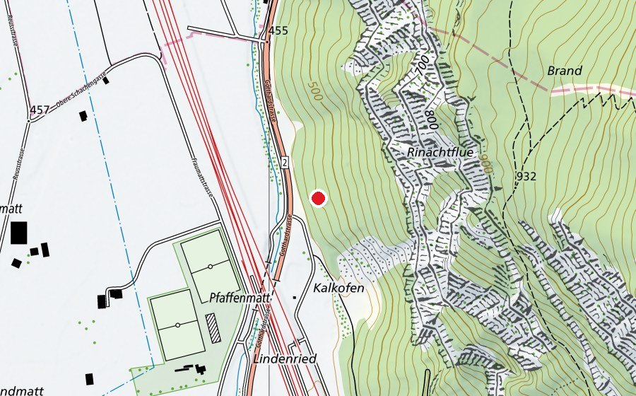 Map showing the location of Stein (Sports field)