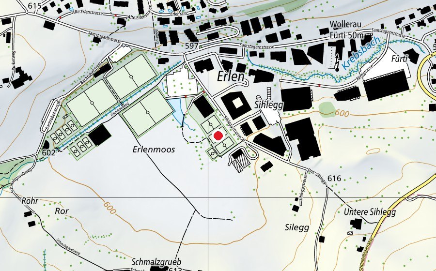Map showing the location of Streethockeyplatz (Sports field)