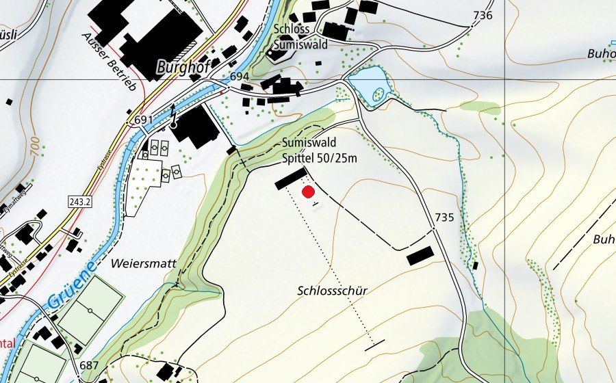 Mappa con la posizione di Sumiswald 50 m (Campo sportivo)