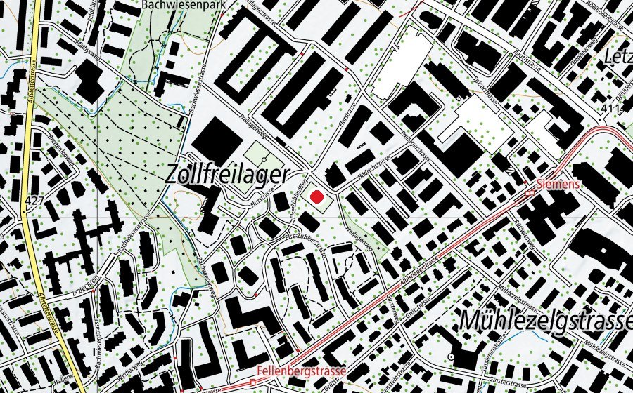 Carte indiquant l’emplacement de Sunnige Hof (Terrain de sport)