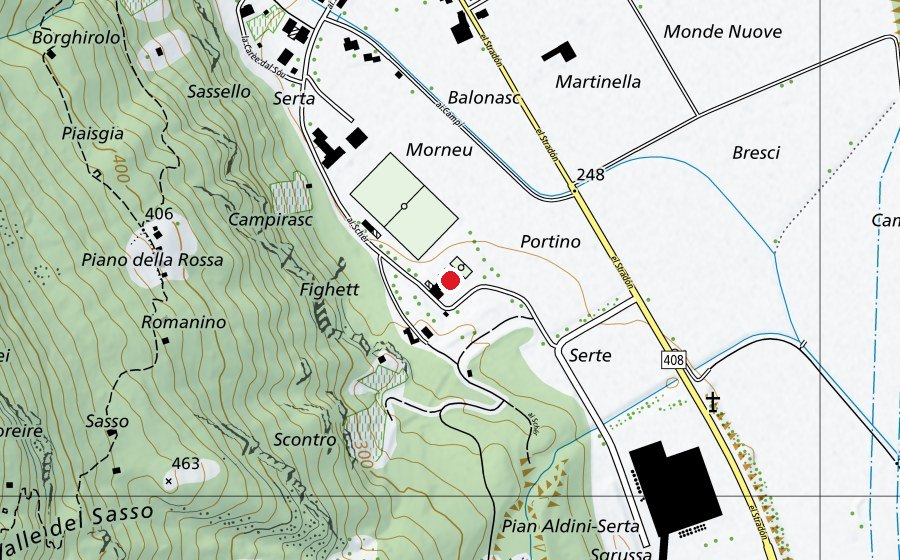 Carte indiquant l’emplacement de T.C. Preonzo (Terrain de sport)