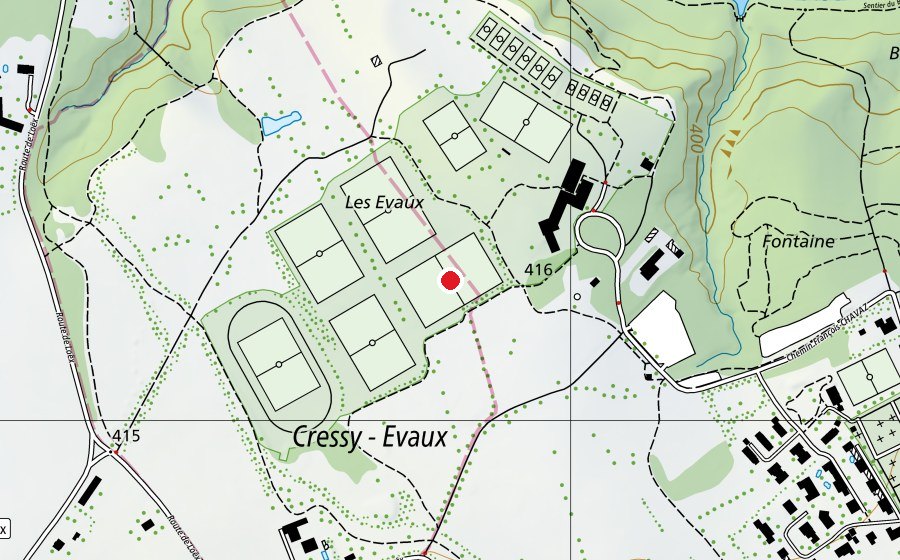 Map showing the location of T1 (Sports field)