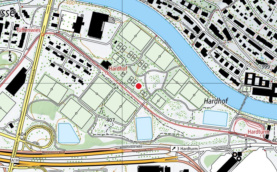 Map showing the location of T10 (Sports field)