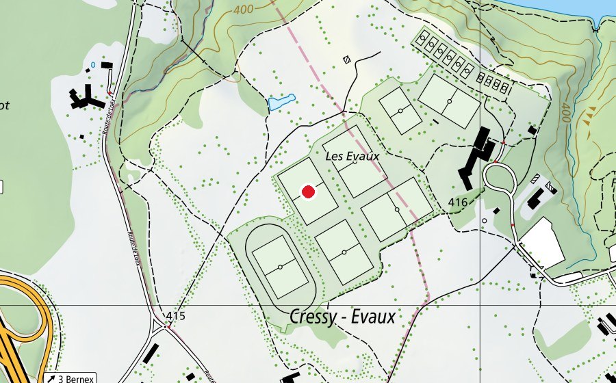 Mappa con la posizione di T3 (Campo sportivo)