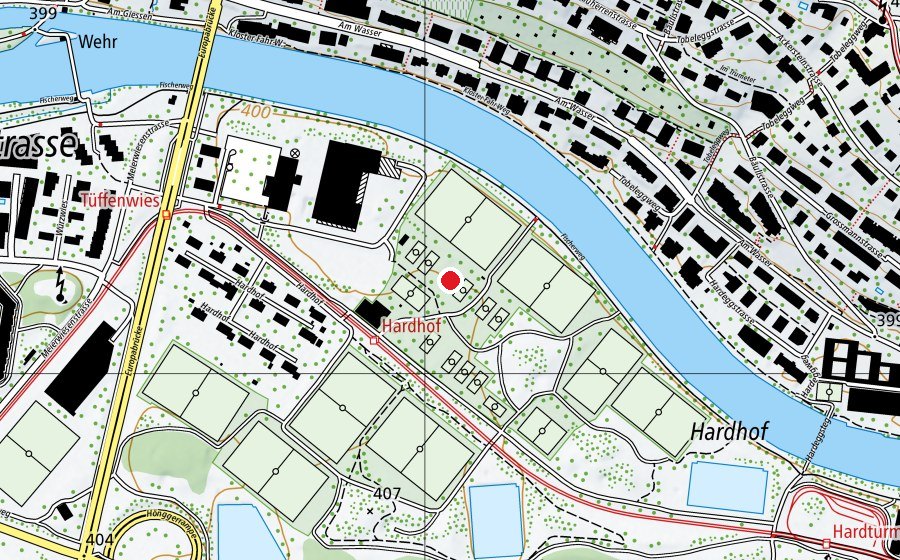 Map showing the location of T3 (Sports field)