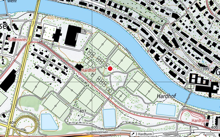 Carte indiquant l’emplacement de T6 (Terrain de sport)
