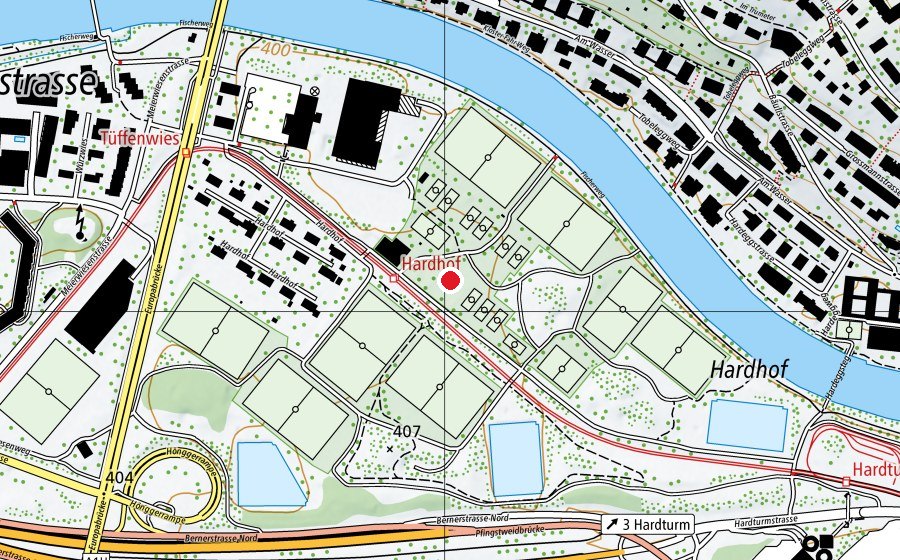 Carte indiquant l’emplacement de T7 (Terrain de sport)