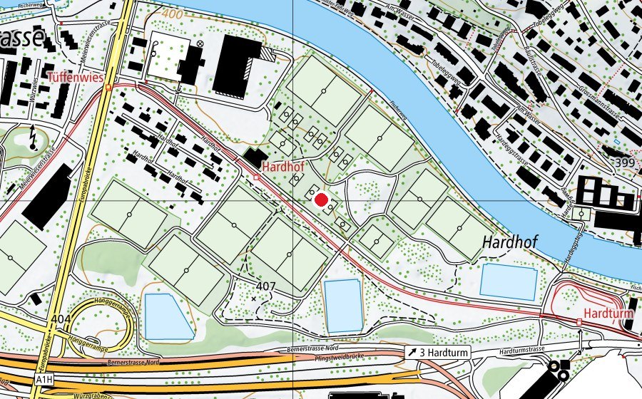 Carte indiquant l’emplacement de T9 (Terrain de sport)