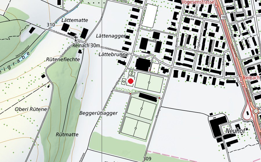 Carte indiquant l’emplacement de ta (Terrain de sport)