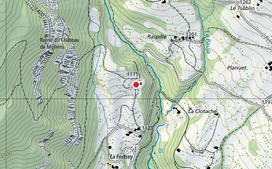 Mappa con la posizione di Table de Hugo (Campo sportivo)