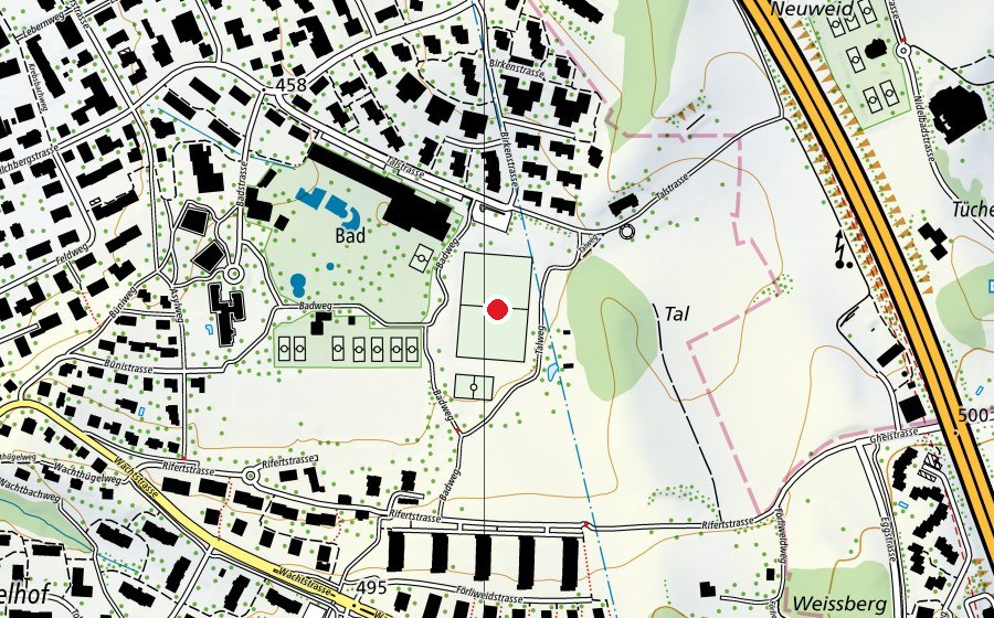 Carte indiquant l’emplacement de Tal (Terrain de sport)