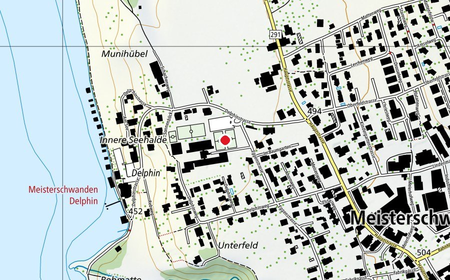 Map showing the location of Tartanplatz (Sports field)