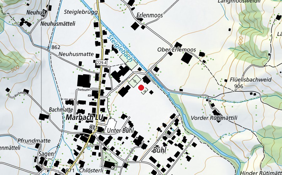 Carte indiquant l’emplacement de TC Marbach (Terrain de sport)