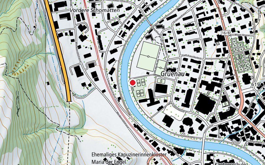Map showing the location of TC Wattwil (Sports field)