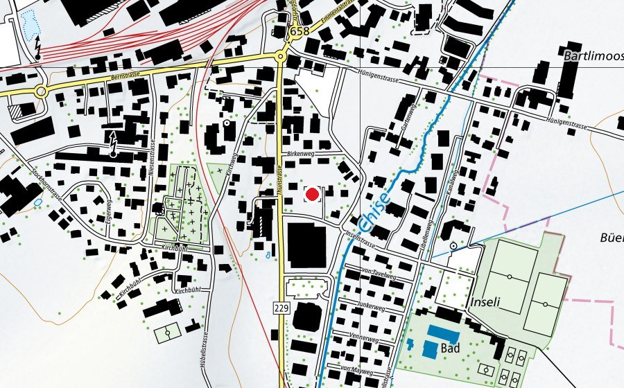 Map showing the location of Tennis Konolfingen (Sports field)