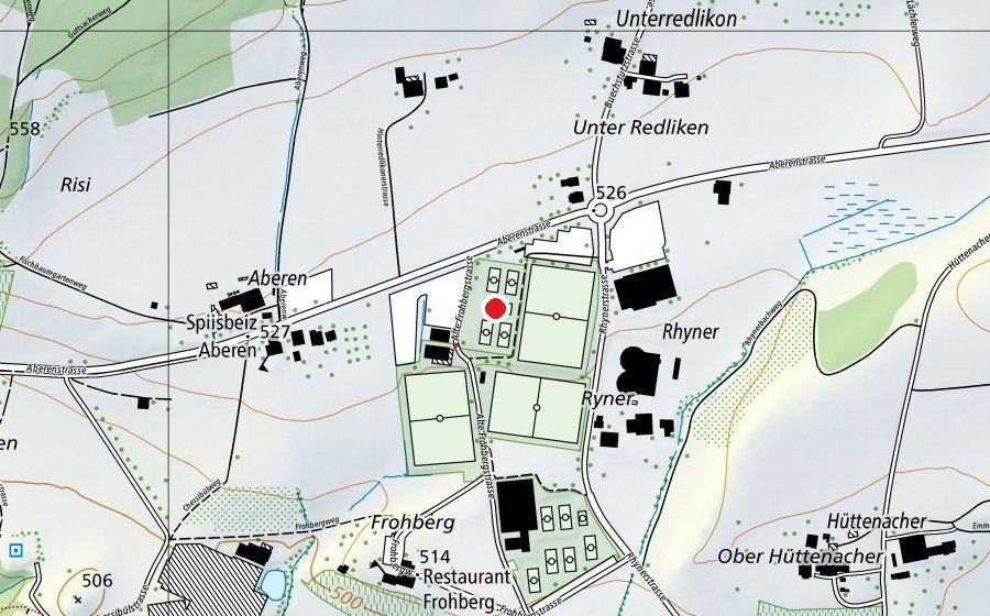 Map showing the location of Tennisanlage Frohberg (Sports field)