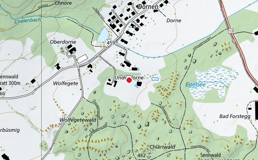 Karte mit dem Standort von Tennisclub Sennwald (Sportplatz)