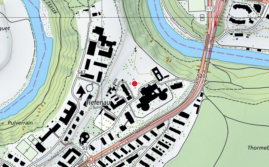 Mappa con la posizione di Tennisclub Tiefenau (Campo sportivo)