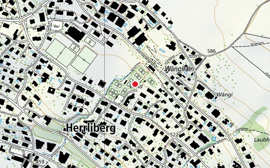 Map showing the location of Tennisplätze TC Herrliberg (Sports field)