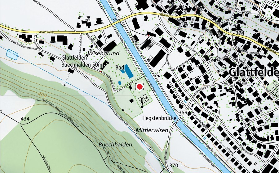 Mappa con la posizione di Tennisplatz 1+2 (Campo sportivo)