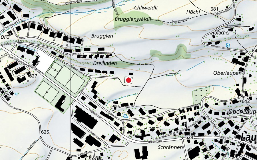 Karte mit dem Standort von Tennisplatz Neuhaus (Sportplatz)