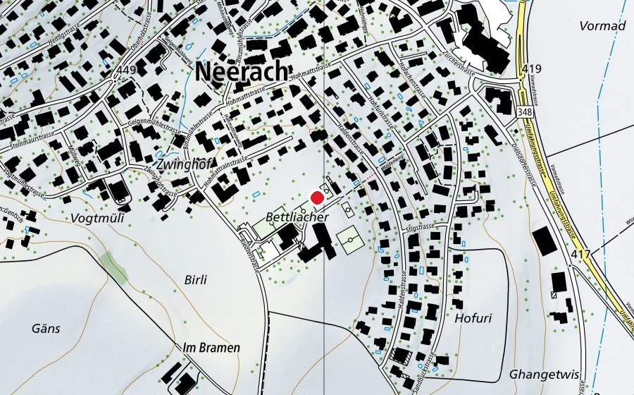 Map showing the location of Tennisplatz Sandbuck 2 (Sports field)