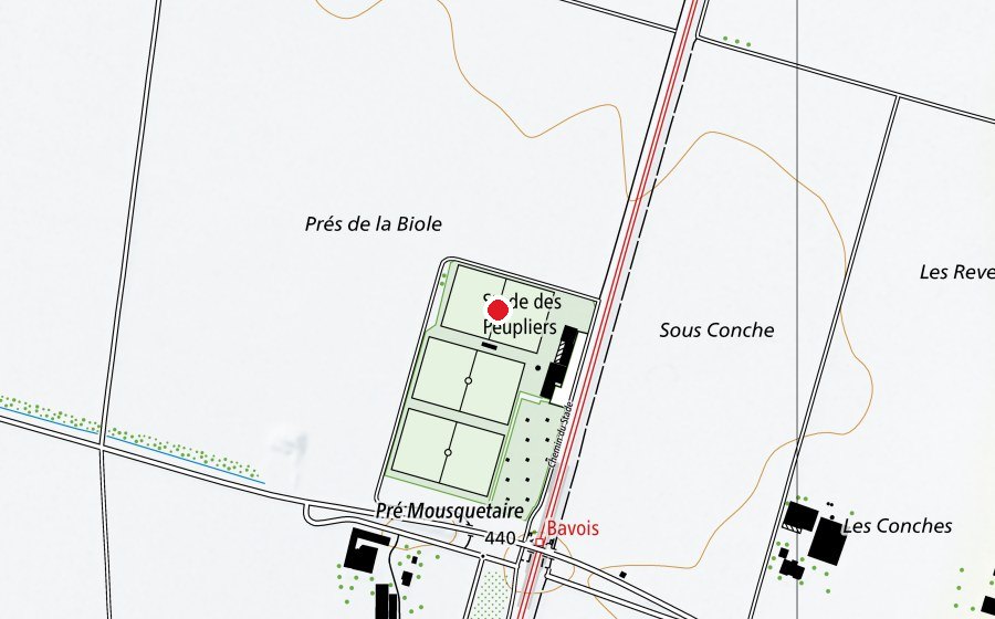 Carte indiquant l’emplacement de Terrain A (Terrain de sport)