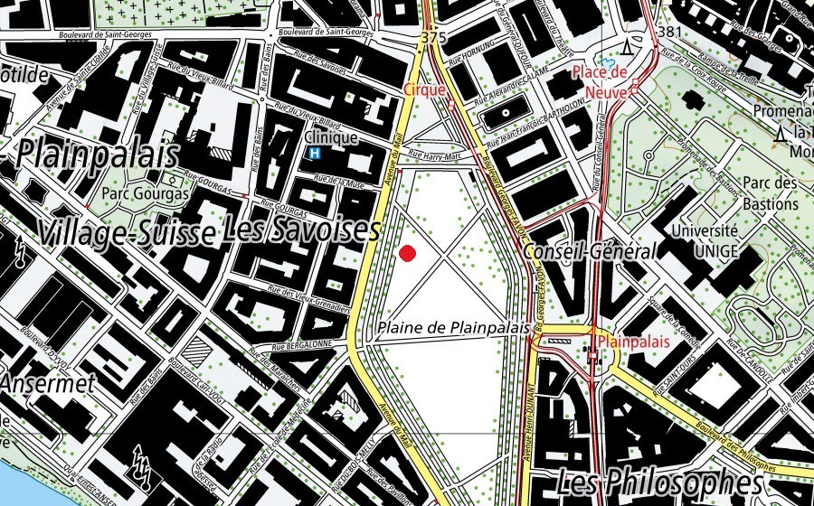 Mappa con la posizione di Terrain de Pétanque (Campo sportivo)