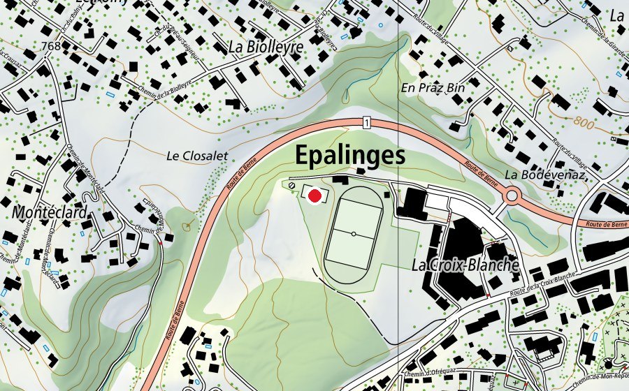 Carte indiquant l’emplacement de Terrain Multi Sport de la Croix-Blanche (Terrain de sport)