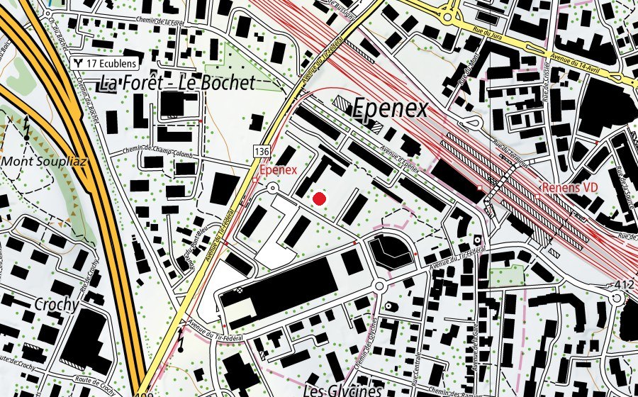 Map showing the location of Terrain multi sport (Sports field)