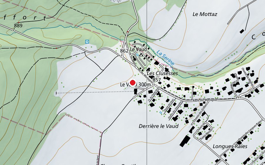 Map showing the location of Terrain Multi-Sports (Sports field)