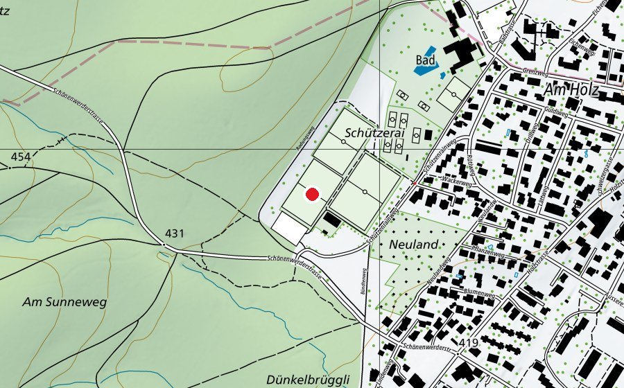 Mappa con la posizione di Trainingsplatz (Campo sportivo)