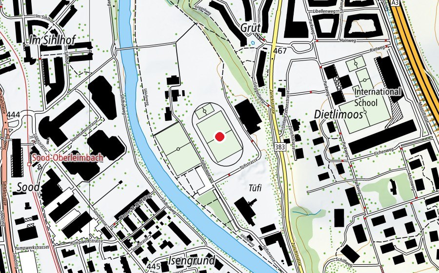 Carte indiquant l’emplacement de Tüfi (Terrain de sport)